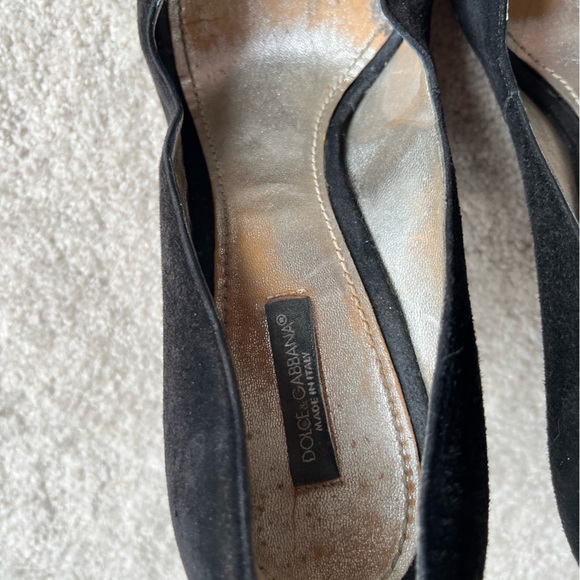 Dolce and Gabbana Black Suede Heels size 40 - Picture 6 of 11